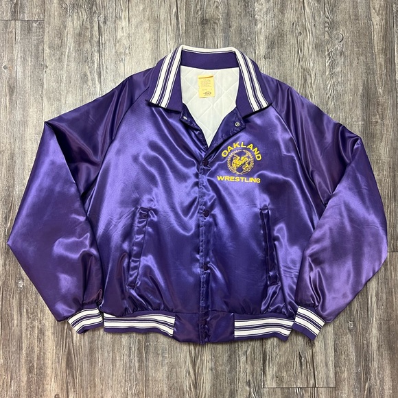 VINTAGE 70’s 80’s NASCO Letterman Varsity Bomber Oakland Wrestling Nylon jacket